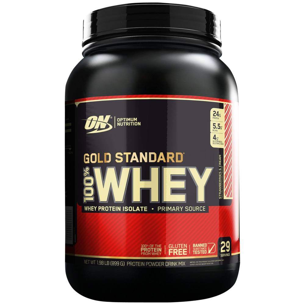 Gold Standard 100% Whey Protein Powder – Strawberries & Cream (1.98 Lbs./29 Servings)