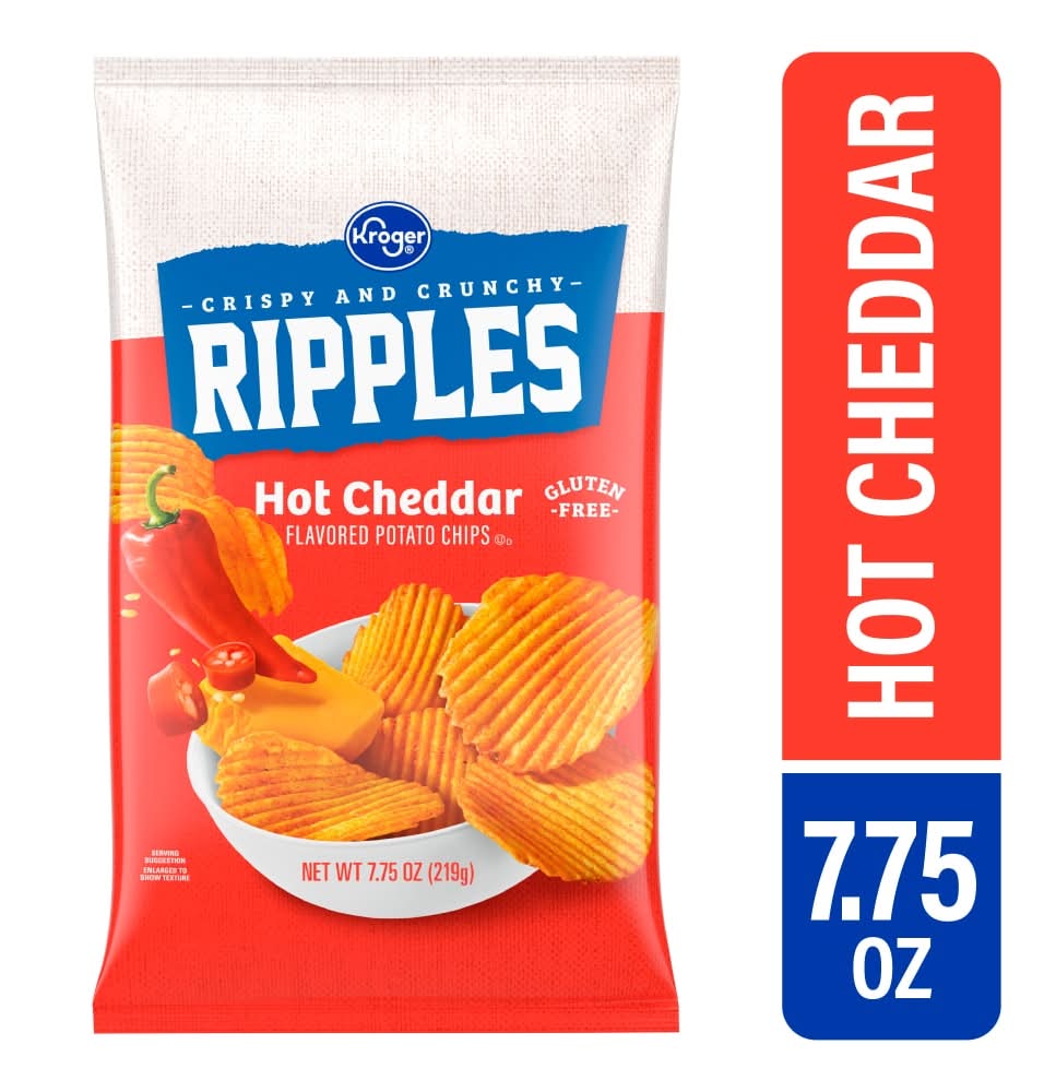 Kroger Gluten Free Ripples Potato Chips, Hot Cheddar (7.75 oz)