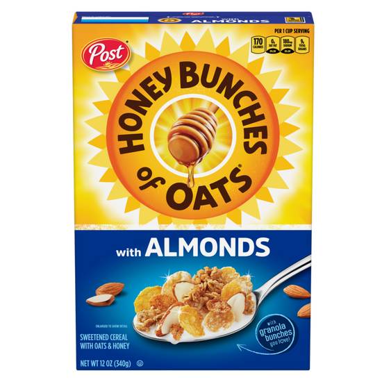 Order Honey Bunches of Oats Almond 12oz food online from Everyday Needs by Gopuff store, Tampa on bringmethat.com