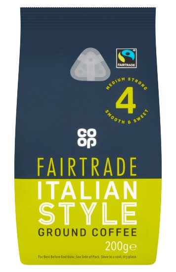 Co-op Fairtrade Italian Style Ground Coffee (200g)