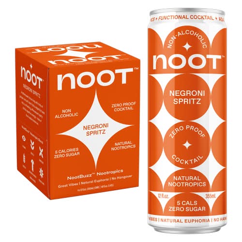 Noot Negroni Spritz Non-Alcoholic Cocktail (4 x 12 fl oz)