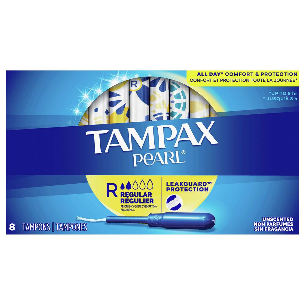 Tampax Pearl Tampons Regular Absorbency Pads (8 ct)