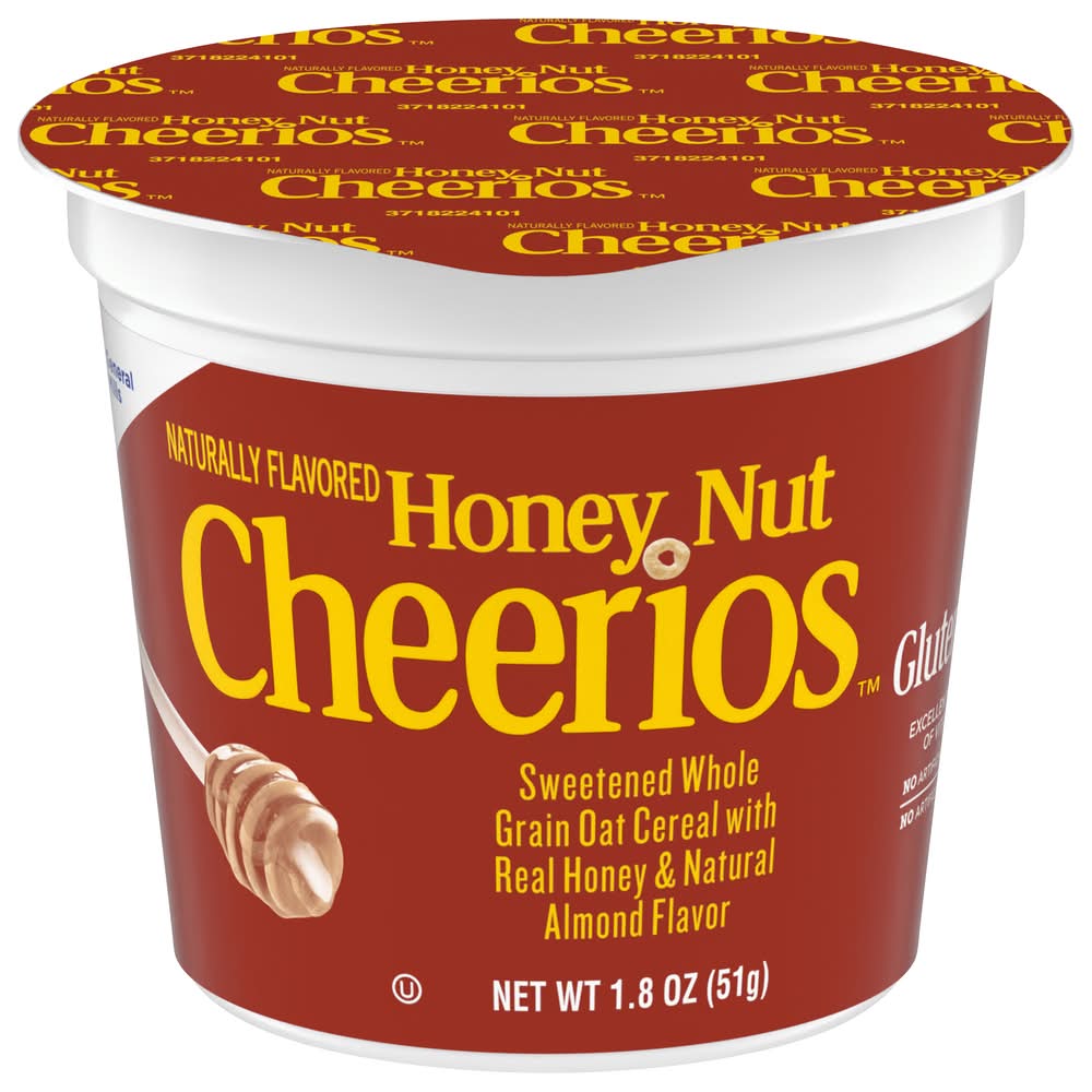 Cheerios Breakfast Cereal Cup, Honey Nut (1.8 oz)
