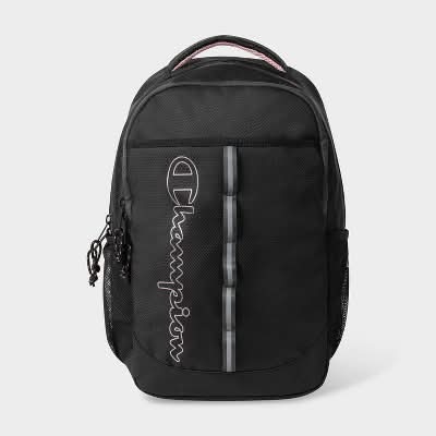 Champion Center Backpack, Black/Pink