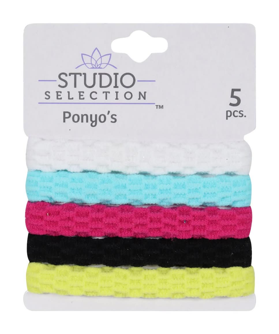 Studio Selection Ponyo's Ponytail Holders, Assorted (5 ct)