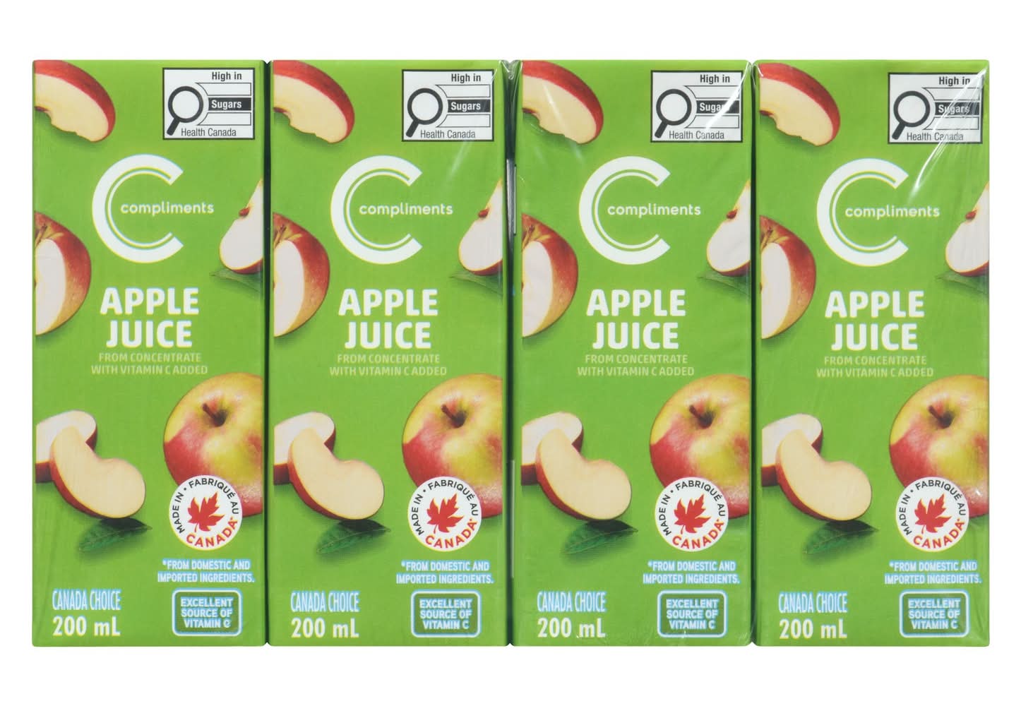 Compliments Unsweetened Apple Juice (8 x 200 ml)