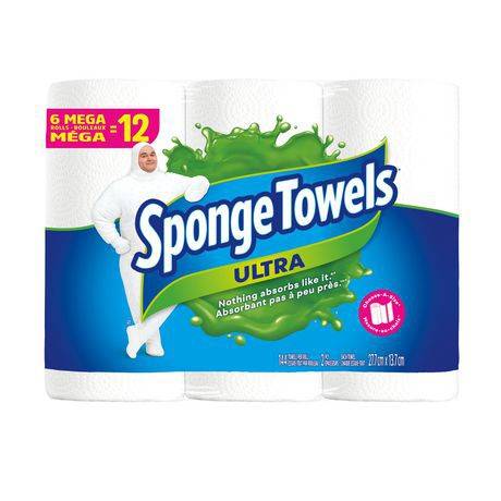 Spongetowels ultra mesure-au-choix méga (6 rouleaux) - ultra choose a size mega paper towels (6 rolls)