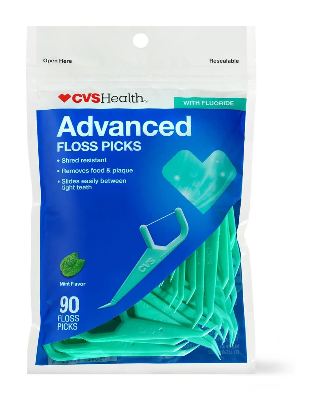CVS Pharmacy Dental Flossers, Mint (90 ct)
