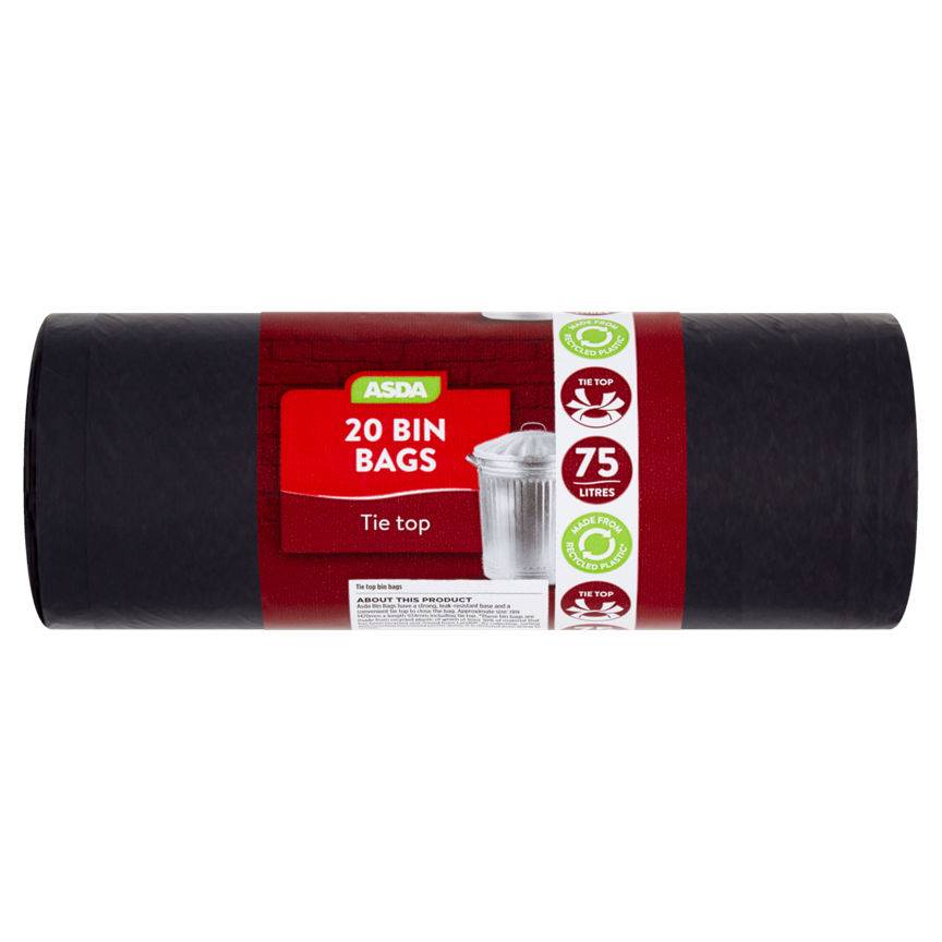 ASDA Tie Top Bin Bags 20pk