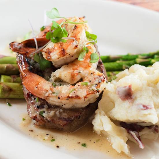 Steak with Shrimp Scampi