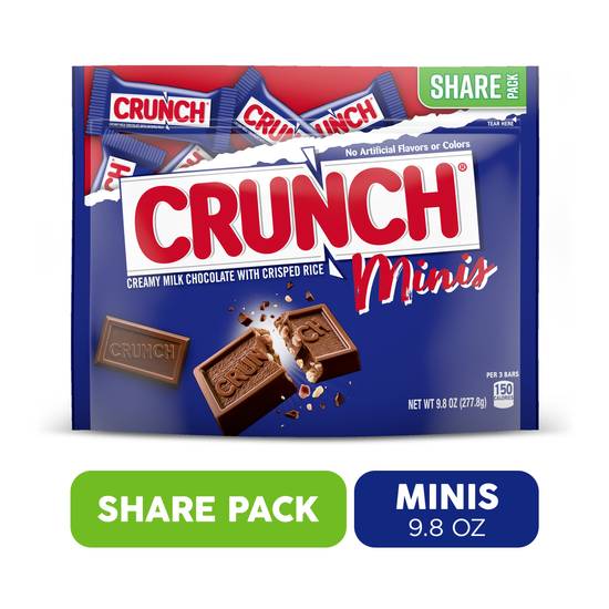 Crunch Minis Creamy Milk Chocolate With Crisped Rice Share pack