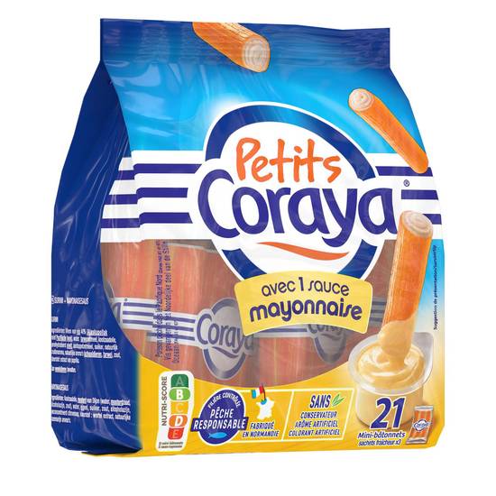 Coraya Petits 21 Mini-Bâtonnets avec 1 Sauce Mayonnaise 210 g