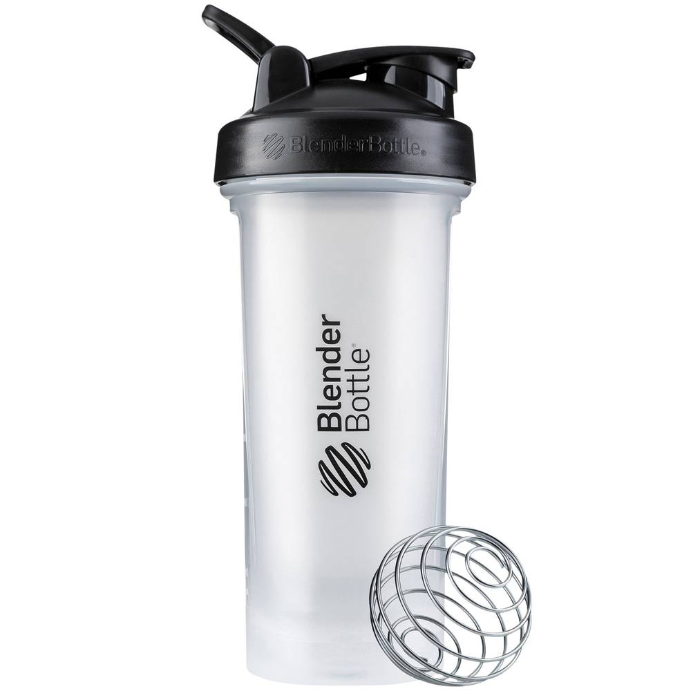 BlenderBottle Classic V2 Shaker Bottle With Wire Whisk Blenderball, Clear- Black