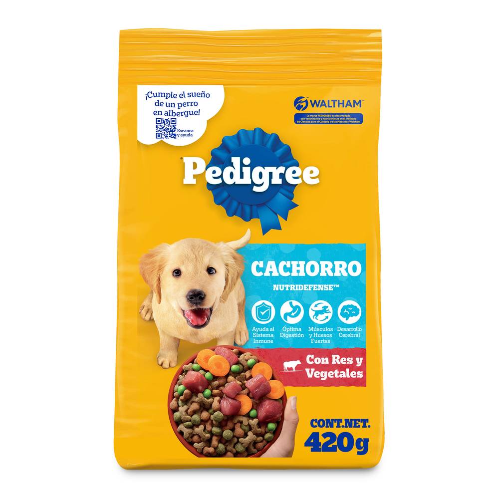 Pedigree · Alimento para cachorro sabor carne de res y vegetales (420 g)