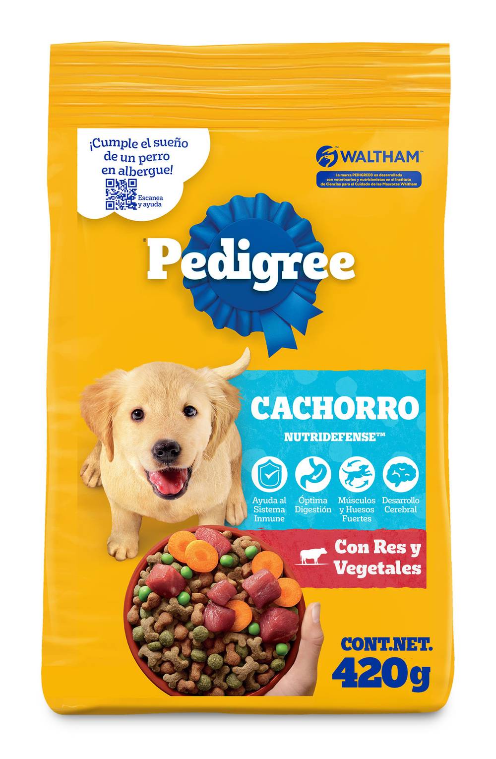 Pedigree · Alimento para cachorro sabor carne de res y vegetales (420 g)