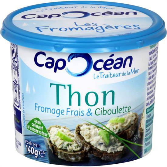 Spécialité fromagère au thon et ciboulette CAP OCEAN - le pot de 140 g