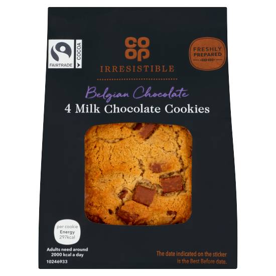 Co-op Irresistible Belgian Milk Chocolate Cookies (4 pack)