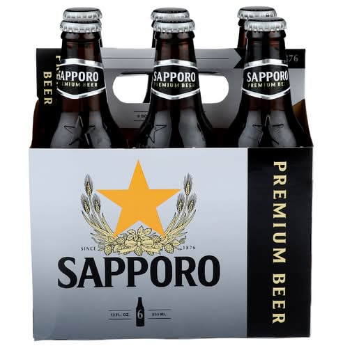 Sapporo Imported Beer 6 Pack Bottles
