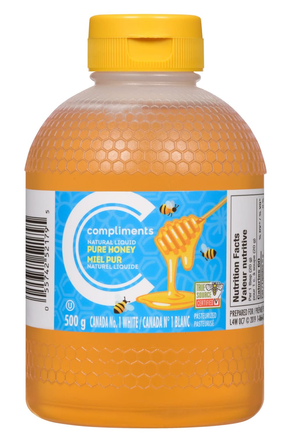 Compliments miel liquide pur et naturel (500 g) - pure natural liquid honey (500 g)