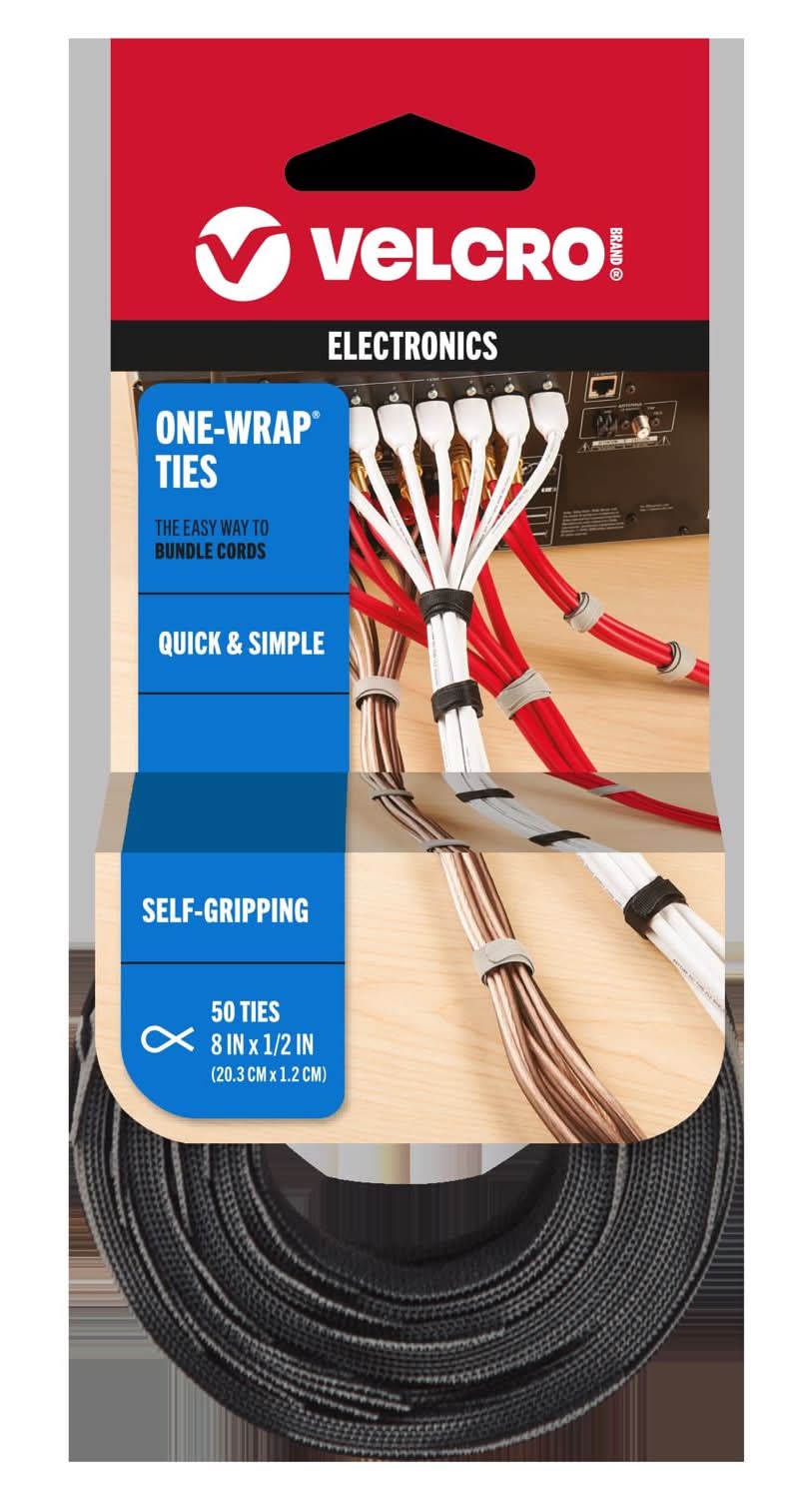Velcro Brand One-Wrap Medium Nylon Ties 8 In. L 50 Pk
