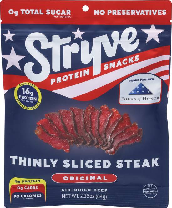 Stryve Original Air-Dried Beef Thinly Sliced Steak Protein Snacks