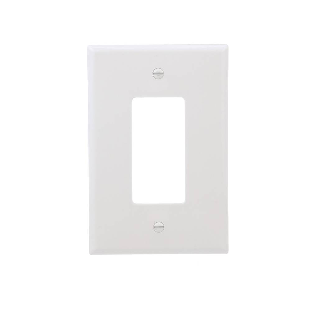 Eaton 1-Gang Jumbo Size White Thermoplastic Indoor Decorator Wall Plate | 2751W-F-LW