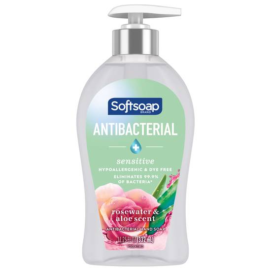 Softsoap Antibacterial + Sensitive Rose Water & Aloe Scent Hand Soap