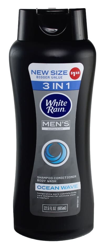 White Rain 3-In-1 Body Wash Shampoo & Conditioner, Ocean Wave, Men (22.5 fl oz)