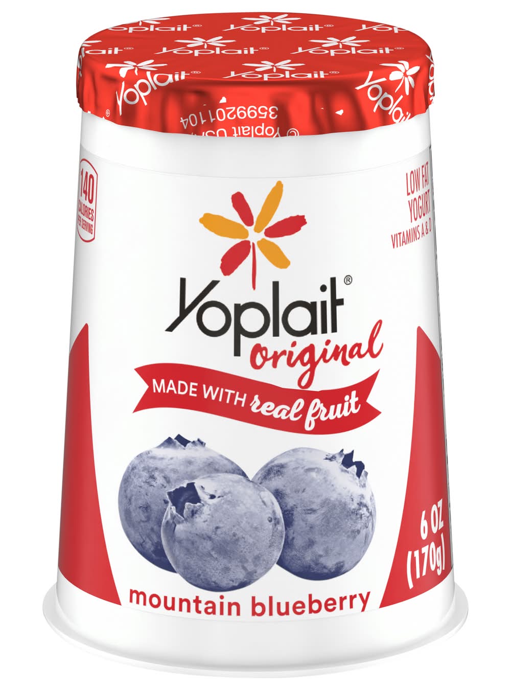 Yoplait Original Low Fat Mountain Blueberry Yogurt (6 oz)