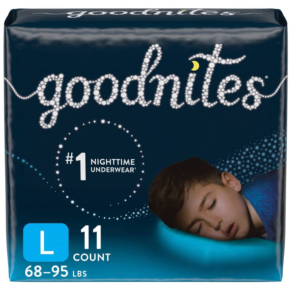 Goodnites Boys' Nighttime Bedwetting Underwear, L, 11 CT