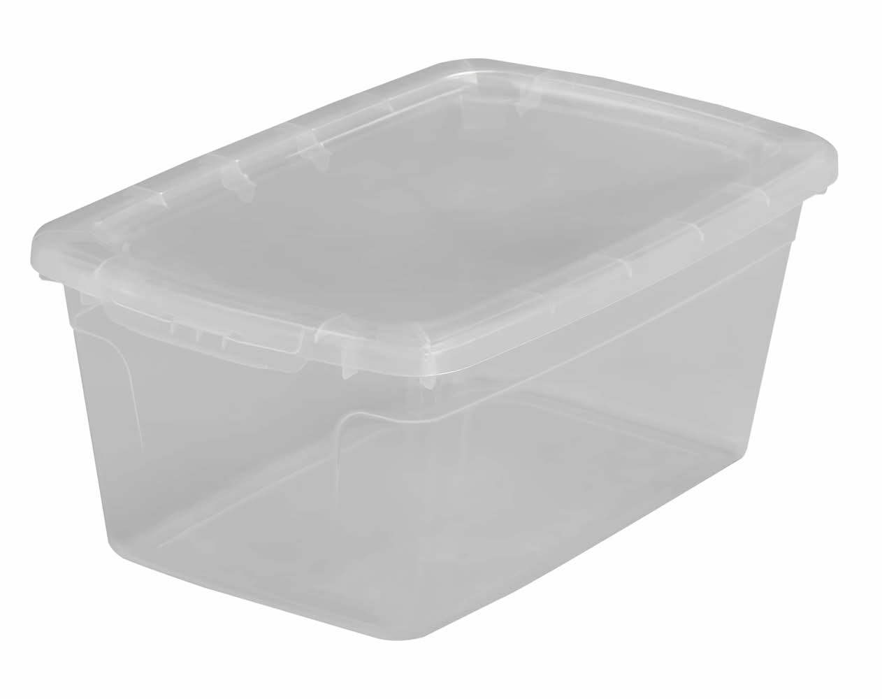 Project Source Small 1.5 -Gallons ( 6 -Quarts ) Clear Stackable Tote with Standard Snap Lid