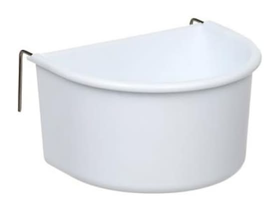 You & Me Plastic Bird Dish With Hangers, Large, White