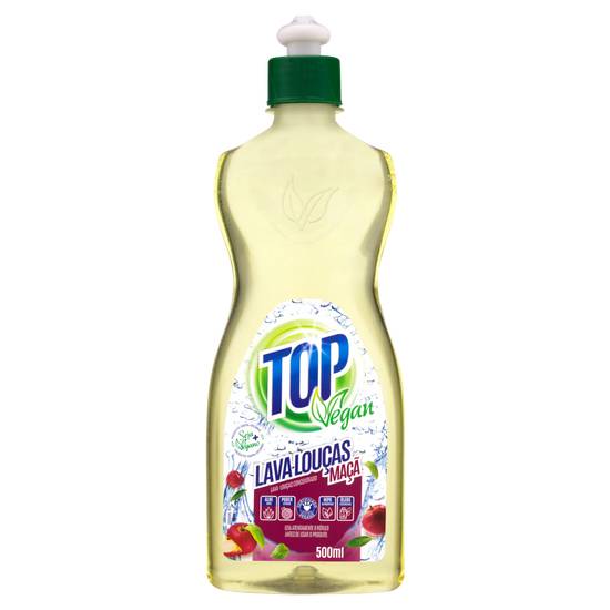 Top vegan lava-louças líquido concentrado maçã (500 ml)