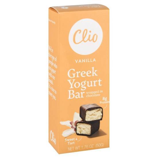 Clio Vanilla Greek Yogurt Snack Bars Wrapped in Chocolate Delivery