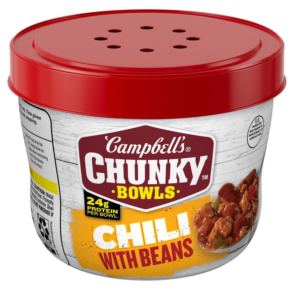 Campbell's Chunky Microwavable Bowl Soup, Chili With Beans (15.25 oz)