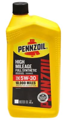 Pennzoil High Mileage Full Synthetic Sae 5w-30 Motor Oil (1 qt)