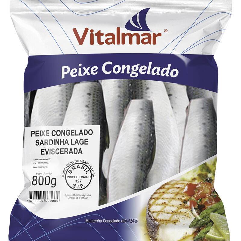 Vitalmar sardinha evis congelada (pacote 800g)