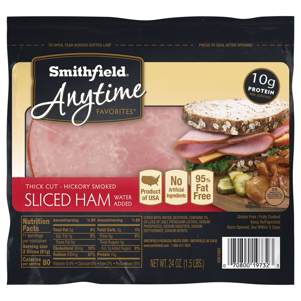 Smithfield Thick Cut Hickory Smoked Sliced Ham (24 oz)