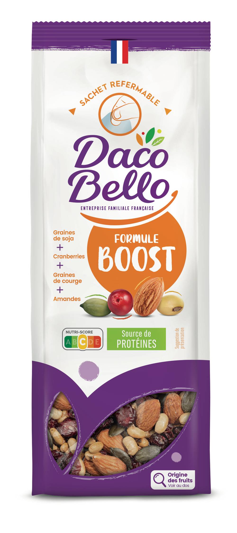 Daco Bello - Mélange de fruits séchés et graines formule boost (200g)