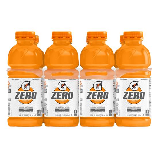 Gatorade Zero Sugar Orange Thirst Quencher (8 pack, 20 fl oz)