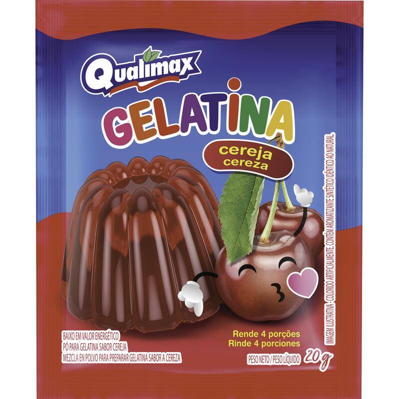 Qualimax pó para preparo de gelatina sabor cereja (20g)