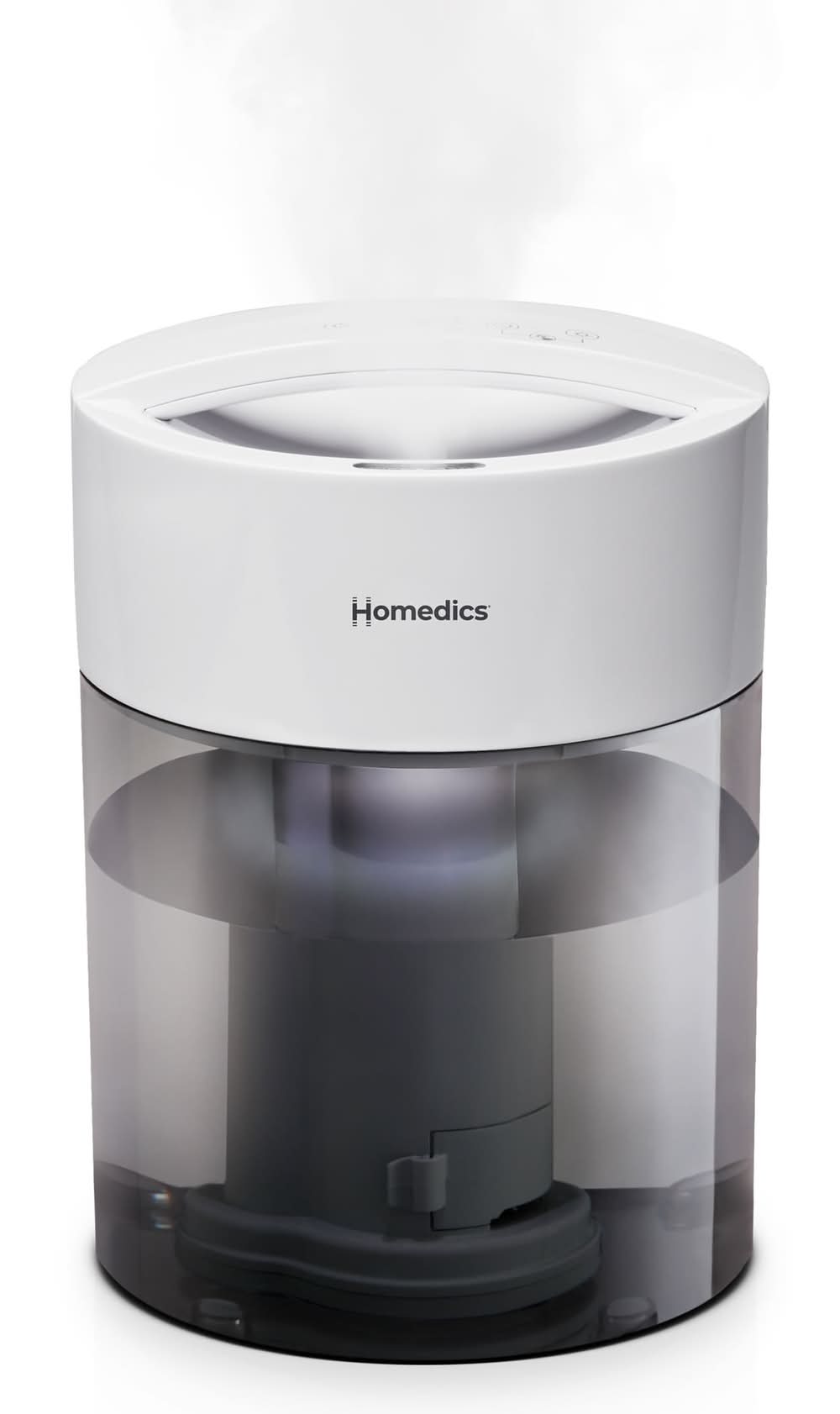 HOMEDICS No Leak Ultra Quiet with UV-C Technology Cool mist Small Room Tabletop Humidifier - White