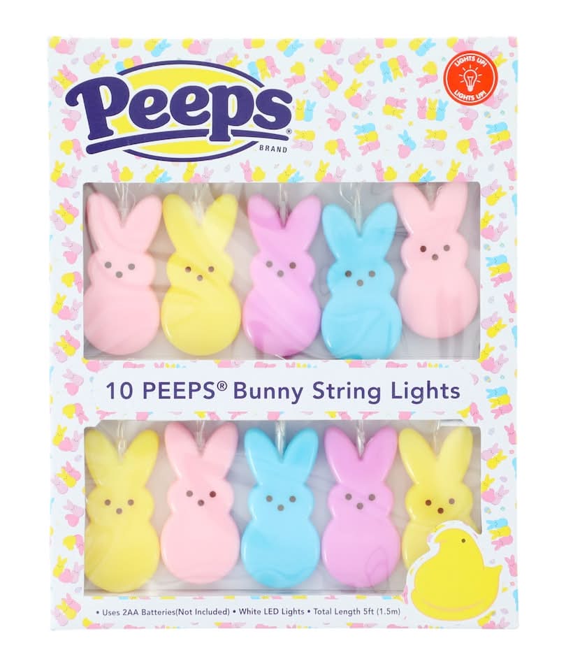 Peeps Mini Bunny String Lights, 10-pc Pack.