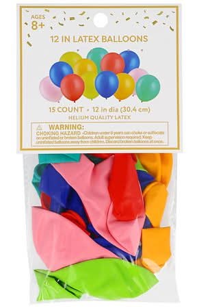 Festive Voice Air Filled Latex Balloons 8+years, 12 in (15 ct)