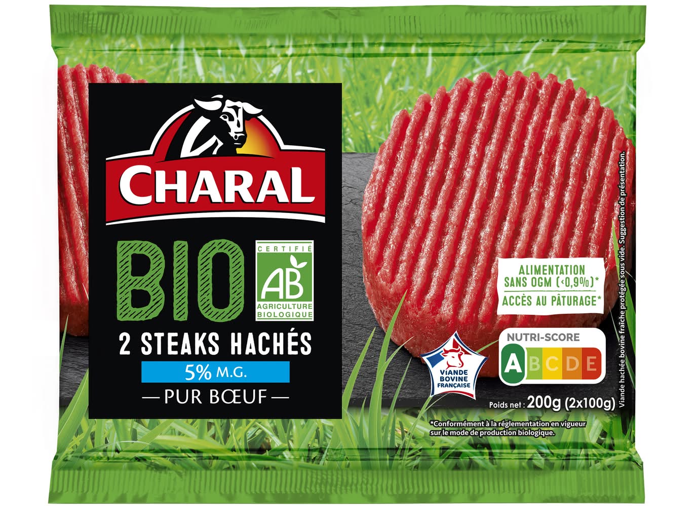 Charal - 2 Steaks hachés pur boeuf (200g)