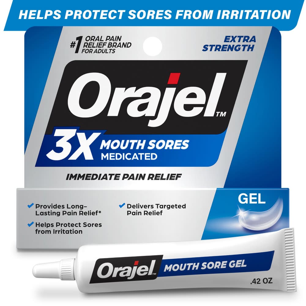 Orajel Mouth Sores Pain Relief Medicated Gel (0.4 oz)