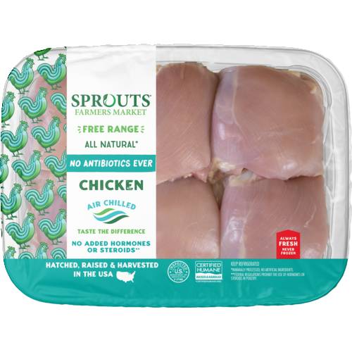 Sprouts Boneless Skinless Chicken Thighs No Antibiotics Ever (Avg. 1.25lb)