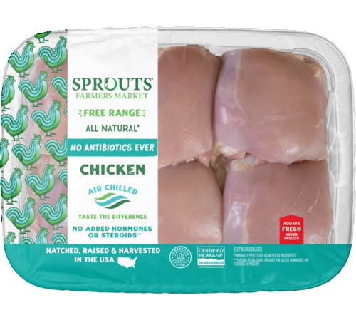 Sprouts Boneless Skinless Chicken Thighs No Antibiotics Ever (Avg. 1.25lb)
