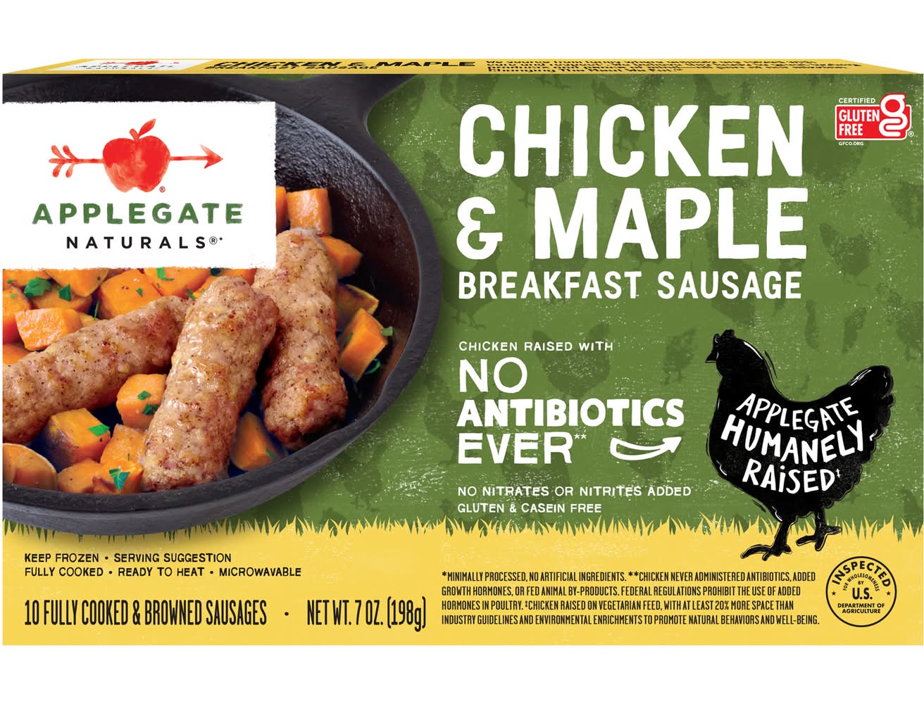 Applegate Fully Cooked Breakfast Sausages, Chicken & Maple (7 oz, 10 ct)