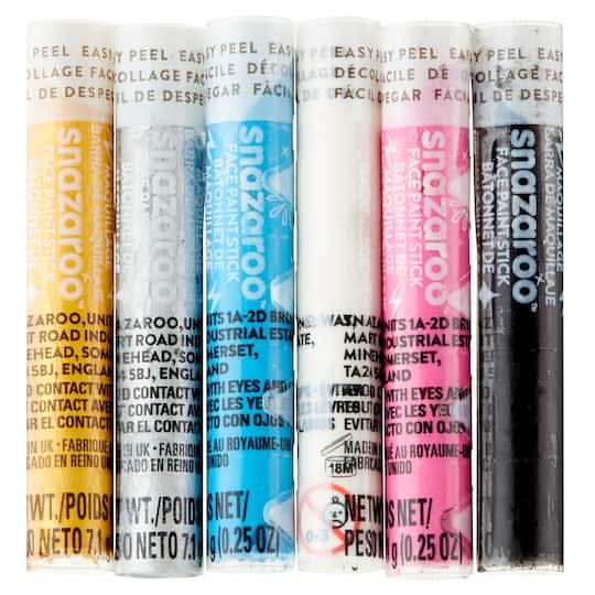 Snazaroo Pink Face Painting Stick Set, Assorted (1.5 oz, 6 ct)